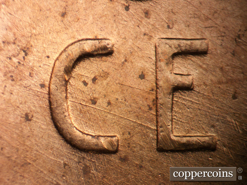 Die-stage B marker on 1953D•1MM•036 (1953 Repunched Mint Mark).