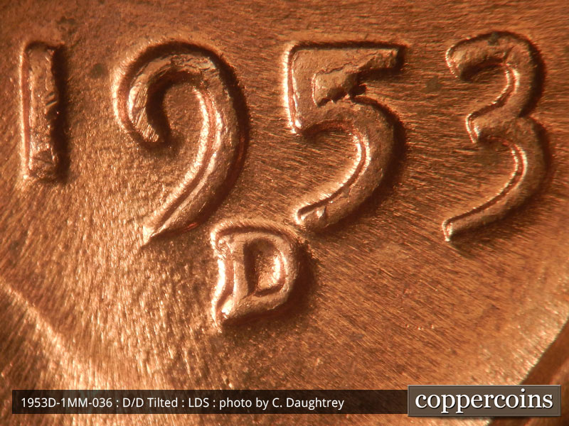Die-stage C marker on 1953D•1MM•036 (1953 Repunched Mint Mark).