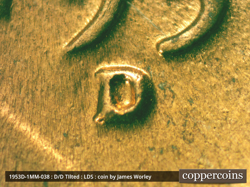 Die-stage C marker on 1953D•1MM•038 (1953 Repunched Mint Mark).