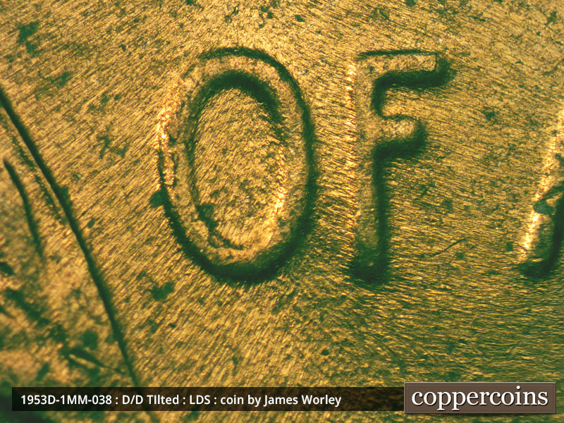 Die-stage C marker on 1953D•1MM•038 (1953 Repunched Mint Mark).