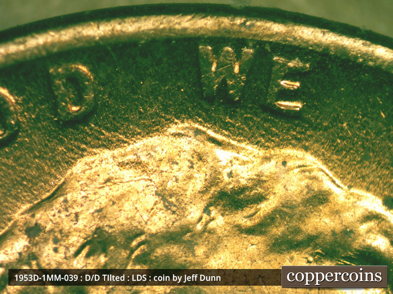Die-stage C marker on 1953D•1MM•039 (1953 Repunched Mint Mark).