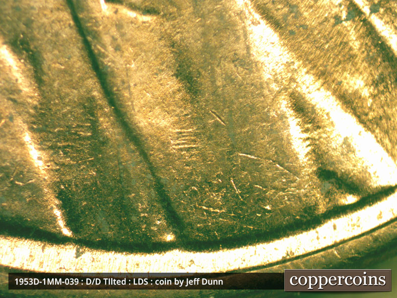 Die-stage C marker on 1953D•1MM•039 (1953 Repunched Mint Mark).