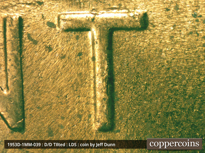 Die-stage C marker on 1953D•1MM•039 (1953 Repunched Mint Mark).