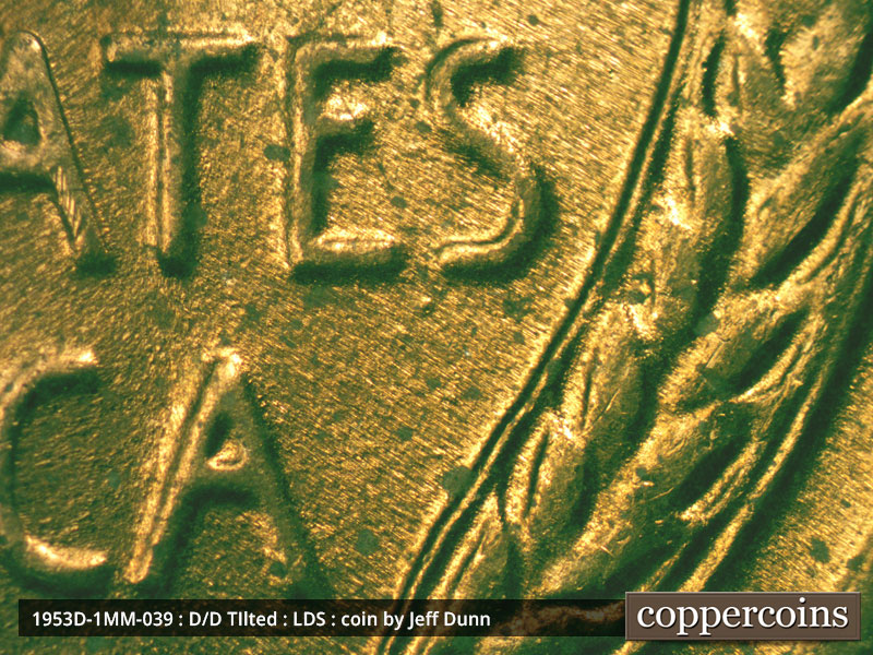 Die-stage C marker on 1953D•1MM•039 (1953 Repunched Mint Mark).