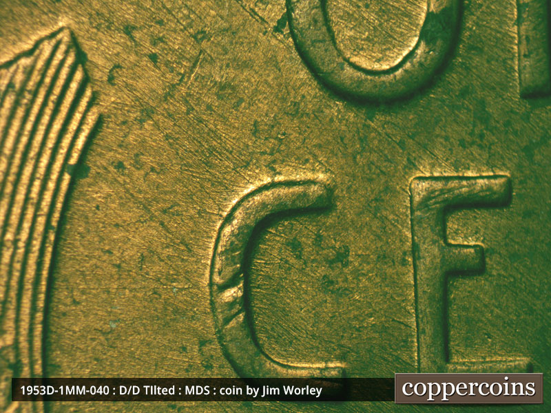Die-stage B marker on 1953D•1MM•040 (1953 Repunched Mint Mark).
