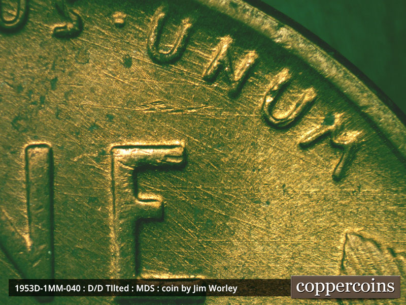 Die-stage B marker on 1953D•1MM•040 (1953 Repunched Mint Mark).