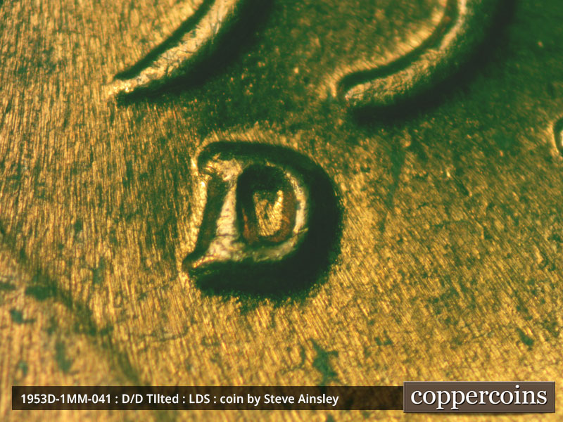 Die-stage C marker on 1953D•1MM•041 (1953 Repunched Mint Mark).