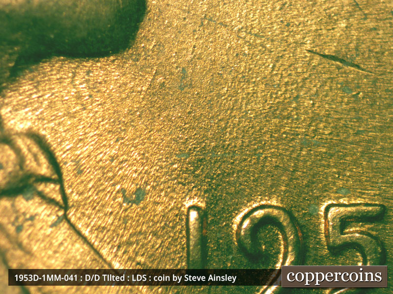Die-stage C marker on 1953D•1MM•041 (1953 Repunched Mint Mark).
