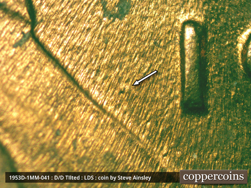 Die-stage C marker on 1953D•1MM•041 (1953 Repunched Mint Mark).