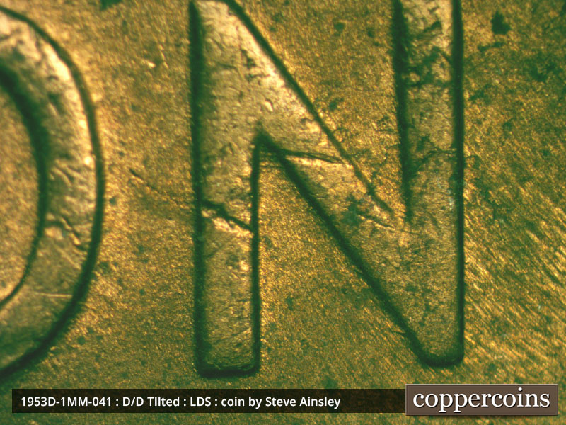 Die-stage C marker on 1953D•1MM•041 (1953 Repunched Mint Mark).