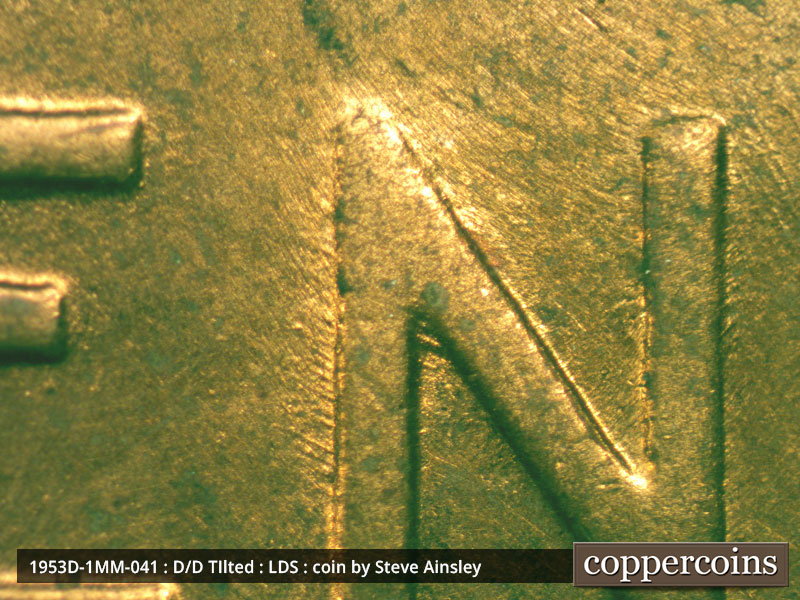Die-stage C marker on 1953D•1MM•041 (1953 Repunched Mint Mark).