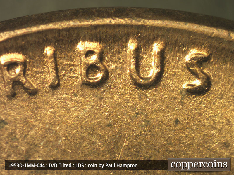 Die-stage C marker on 1953D•1MM•044 (1953 Repunched Mint Mark).