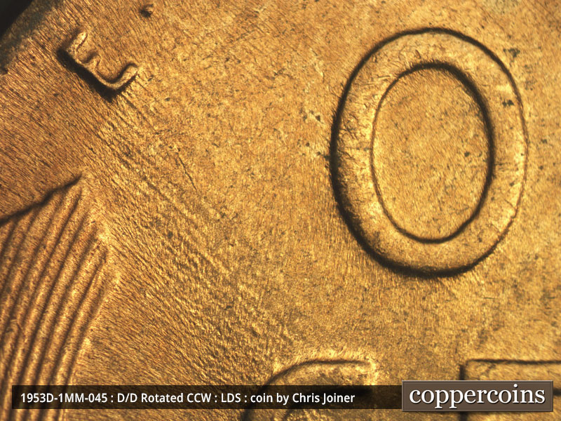 Die-stage C marker on 1953D•1MM•045 (1953 Repunched Mint Mark).