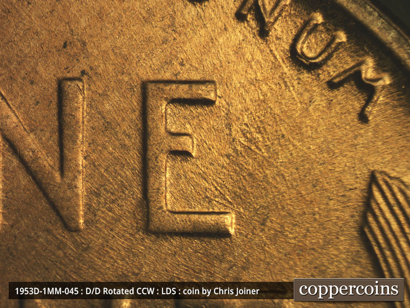 Die-stage C marker on 1953D•1MM•045 (1953 Repunched Mint Mark).