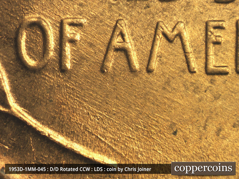 Die-stage C marker on 1953D•1MM•045 (1953 Repunched Mint Mark).