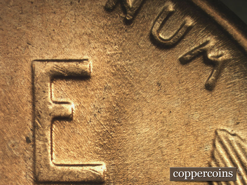 Die-stage B marker on 1953D•1MM•048 (1953 Repunched Mint Mark).