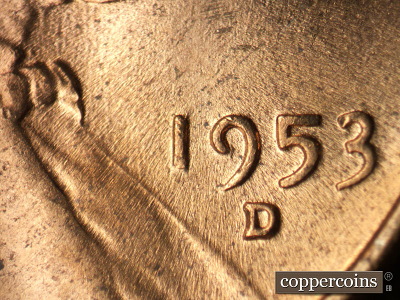 Die-stage C marker on 1953D•1MM•054 showing Date for reference.