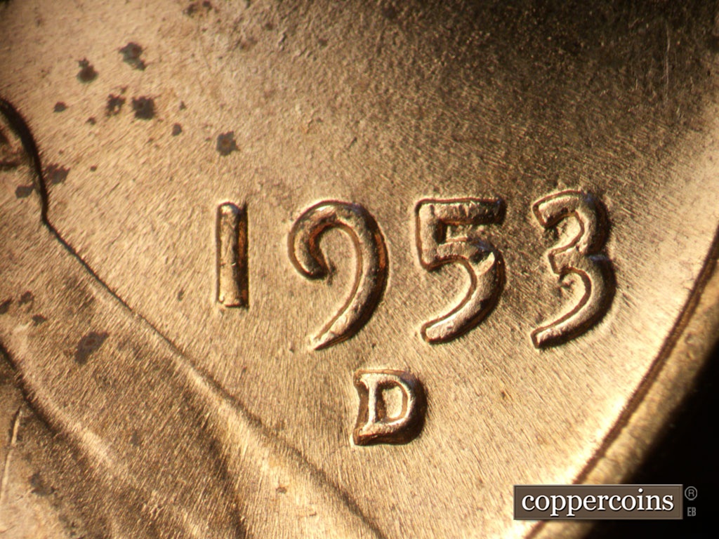 Die-stage B marker on 1953D•1MM•054 showing Date for reference.