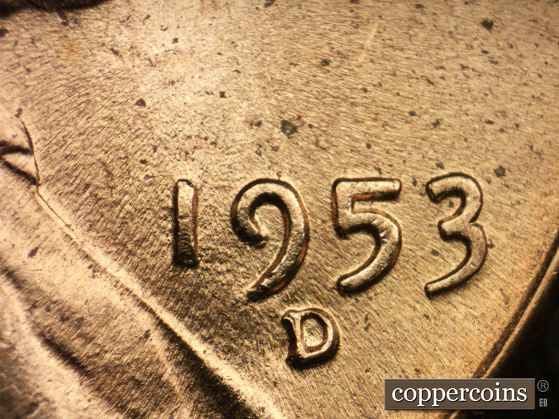 Die-stage C marker on 1953D•1MM•057 (1953 Repunched Mint Mark).