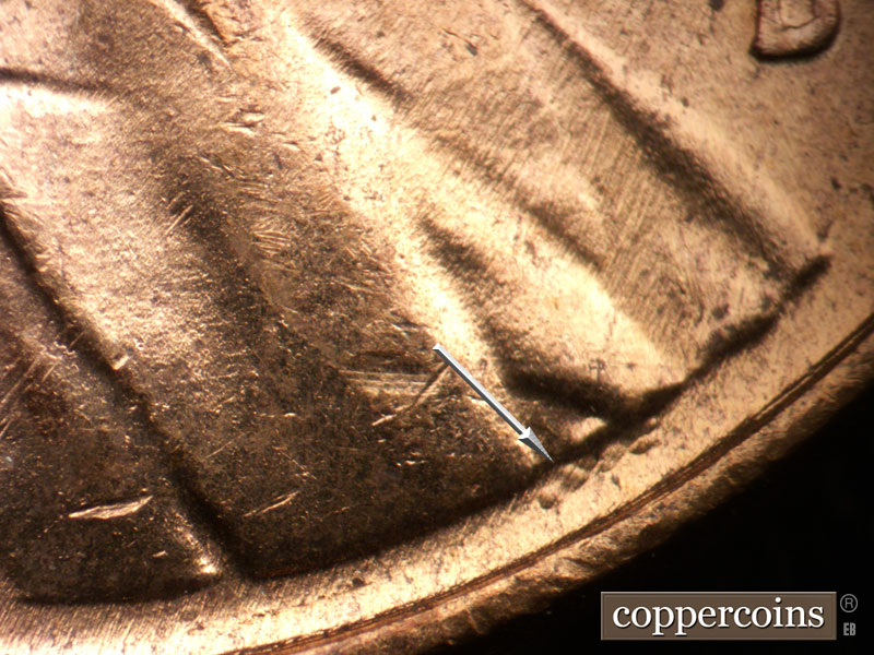 Die-stage B marker on 1953D•1MM•060 (1953 Repunched Mint Mark).