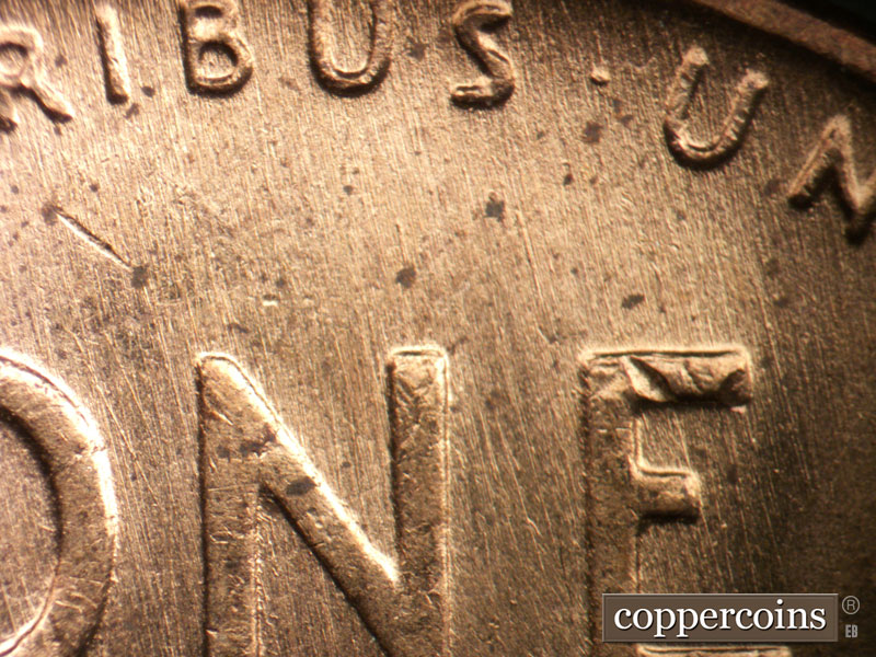 Die-stage B marker on 1953D•1MM•060 (1953 Repunched Mint Mark).