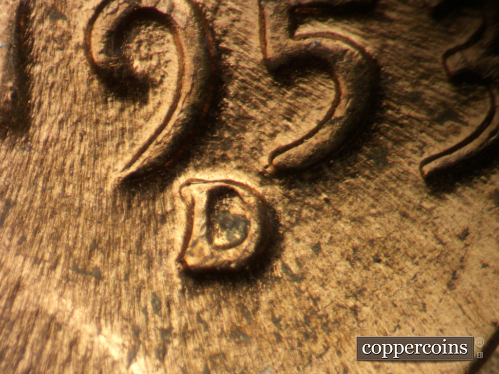 Die-stage C marker on 1953D•1MM•062 showing Closeup of repunched mint mark.