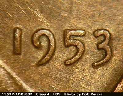 Die-stage C marker on 1953P•1DO•002 (1953 Doubled Die Obverse).