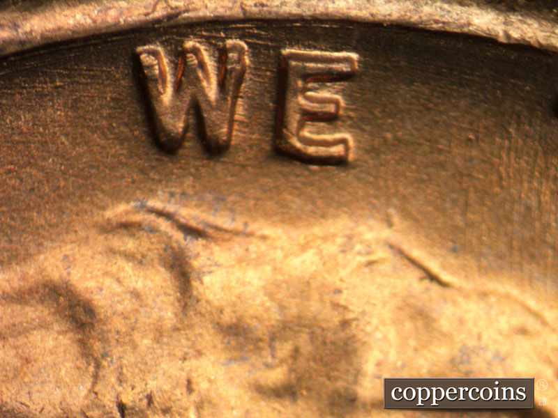 Die-stage B marker on 1953S•1DO•001 (1953 Doubled Die Obverse).