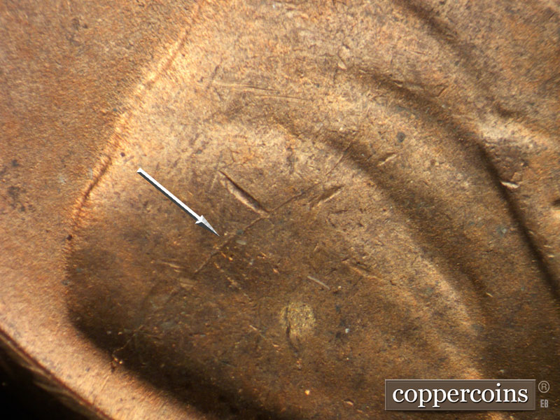 Die-stage C marker on 1953S•1MM•003 (1953 Repunched Mint Mark).