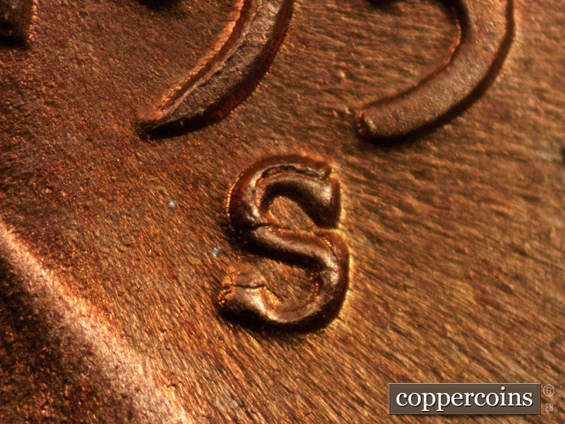 Die-stage C marker on 1953S•1MM•004 (1953 Repunched Mint Mark).