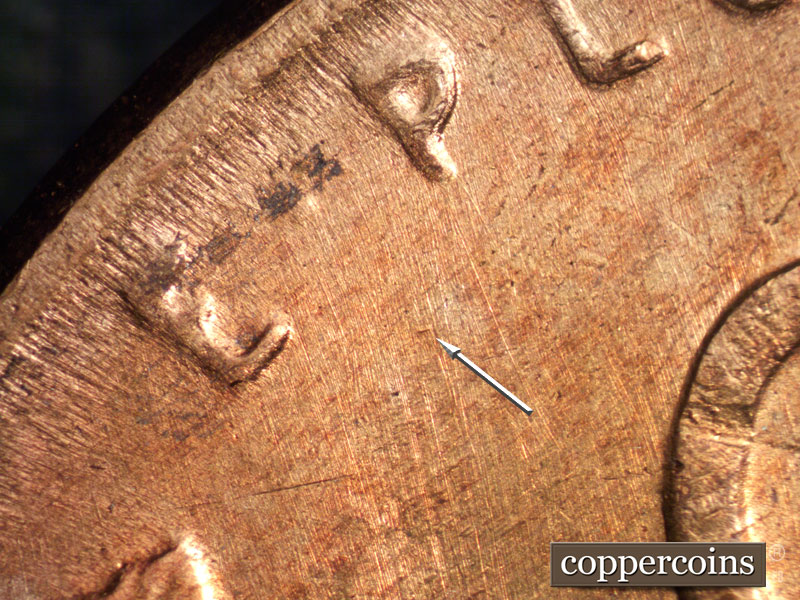 Die-stage C marker on 1953S•1MM•004 (1953 Repunched Mint Mark).