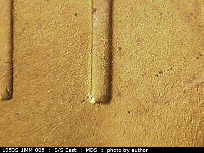 Die-stage B marker on 1953S•1MM•005 (1953 Repunched Mint Mark).