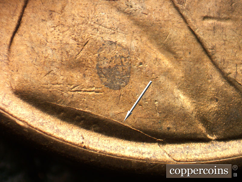 Die-stage C marker on 1953S•1MM•008 (1953 Repunched Mint Mark).