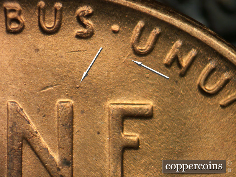 Die-stage C marker on 1953S•1MM•008 (1953 Repunched Mint Mark).