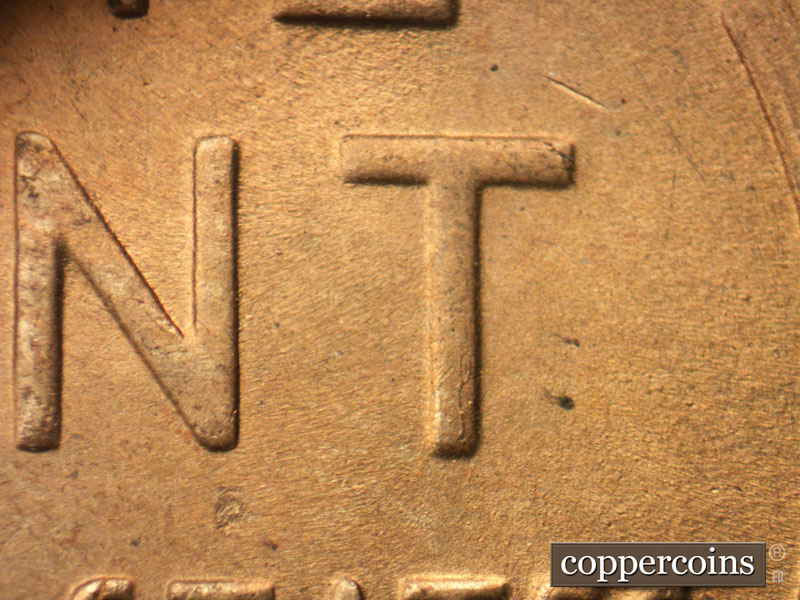 Die-stage C marker on 1953S•1MM•008 (1953 Repunched Mint Mark).