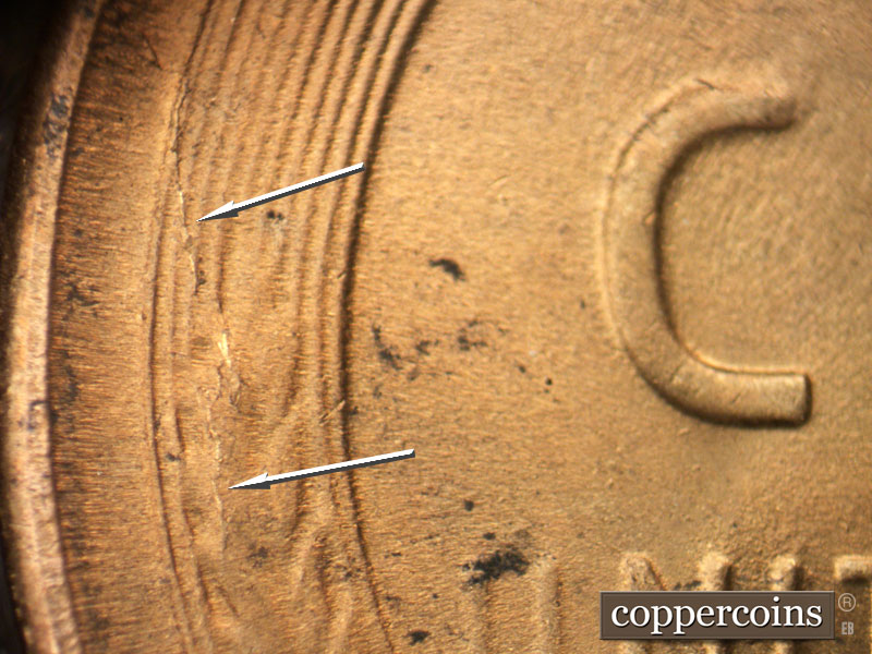 Die-stage C marker on 1953S•1MM•020 (1953 Repunched Mint Mark).