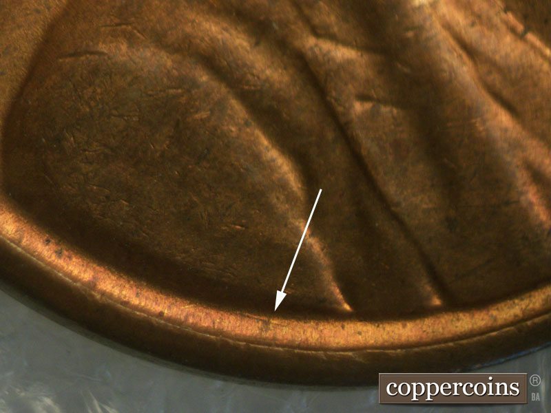 Die-stage A marker on 1953S•1MM•023 (1953 Repunched Mint Mark).