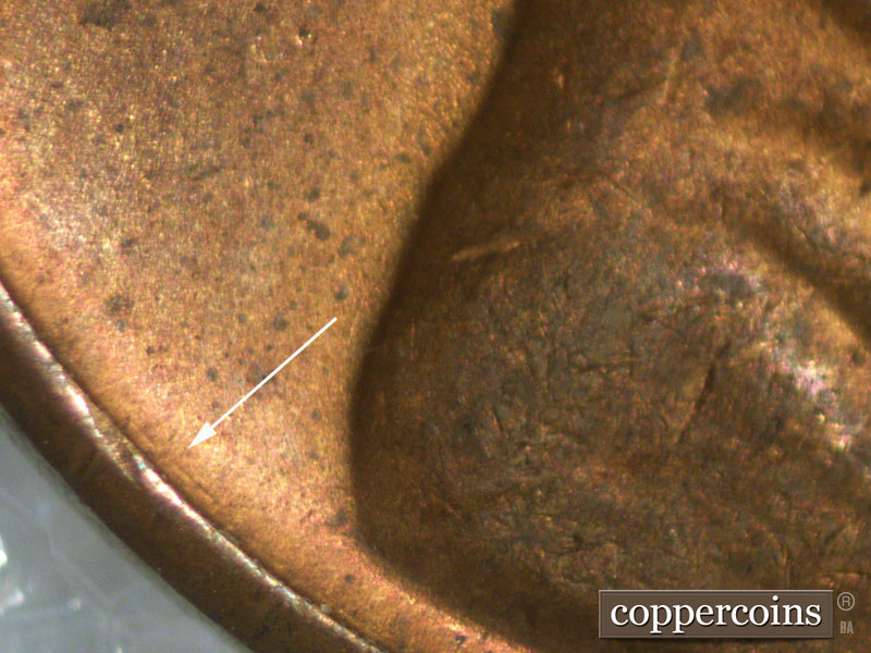 Die-stage A marker on 1953S•1MM•023 (1953 Repunched Mint Mark).