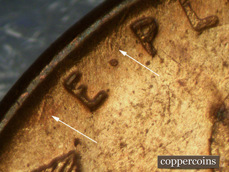Die-stage A marker on 1953S•1MM•023 (1953 Repunched Mint Mark).