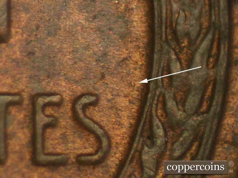 Die-stage A marker on 1953S•1MM•023 (1953 Repunched Mint Mark).