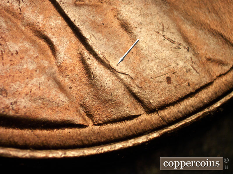 Die-stage C marker on 1953S•1MM•023 (1953 Repunched Mint Mark).