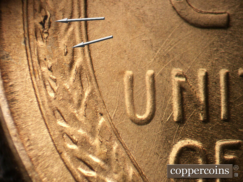 Die-stage B marker on 1953S•1MM•026 (1953 Repunched Mint Mark).