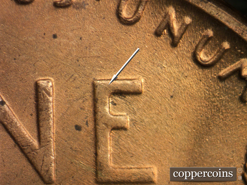 Die-stage C marker on 1953S•1MM•028 (1953 Repunched Mint Mark).