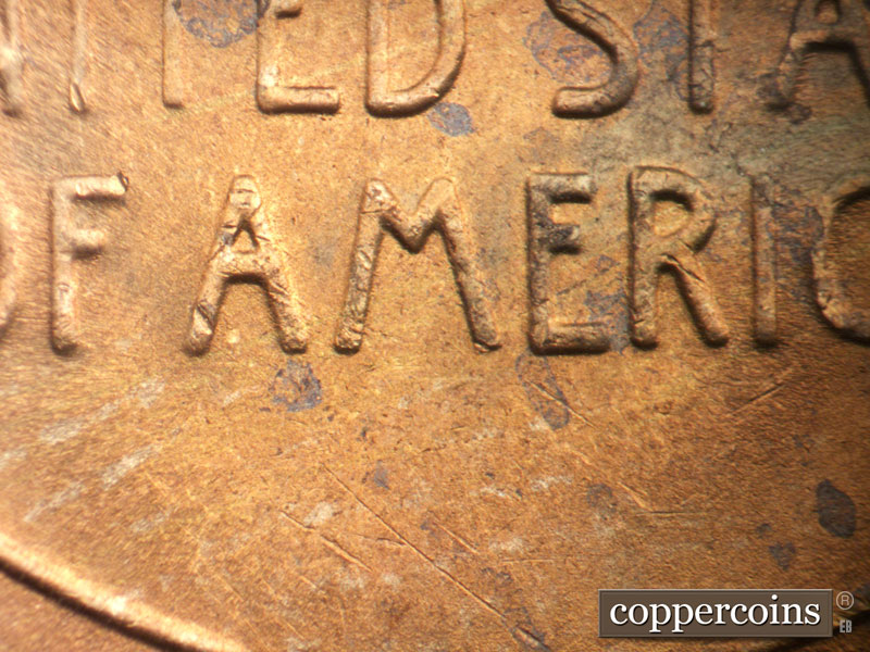 Die-stage A marker on 1953S•1MM•032 (1953 Repunched Mint Mark).