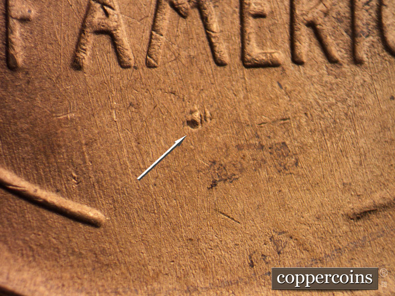 Die-stage B marker on 1953S•1MM•032 (1953 Repunched Mint Mark).