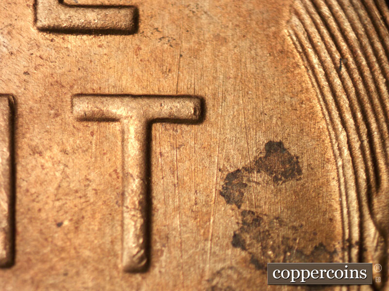 Die-stage A marker on 1953S•1MM•033 (1953 Repunched Mint Mark).