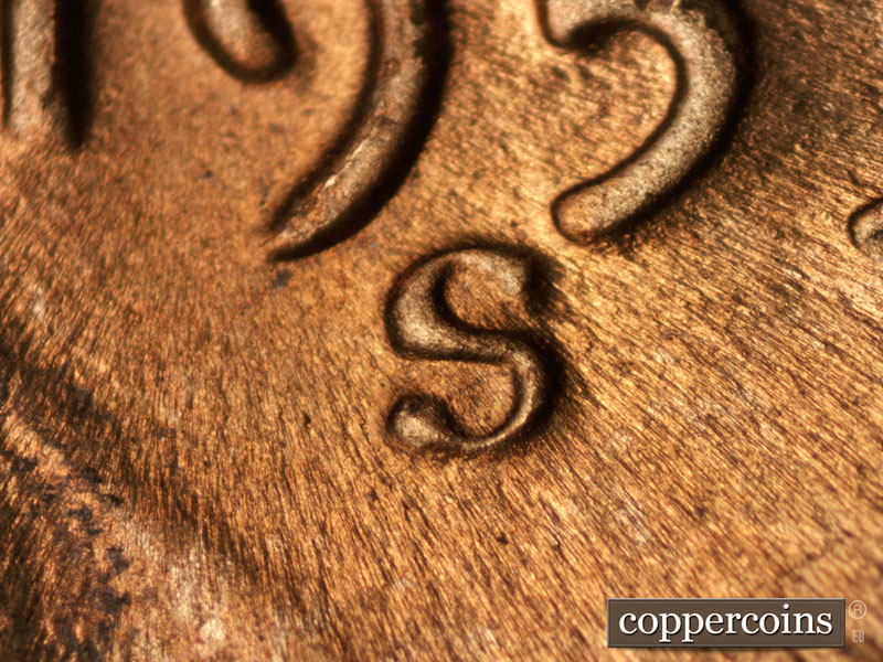 Die-stage C marker on 1953S•1MM•035 (1953 Repunched Mint Mark).