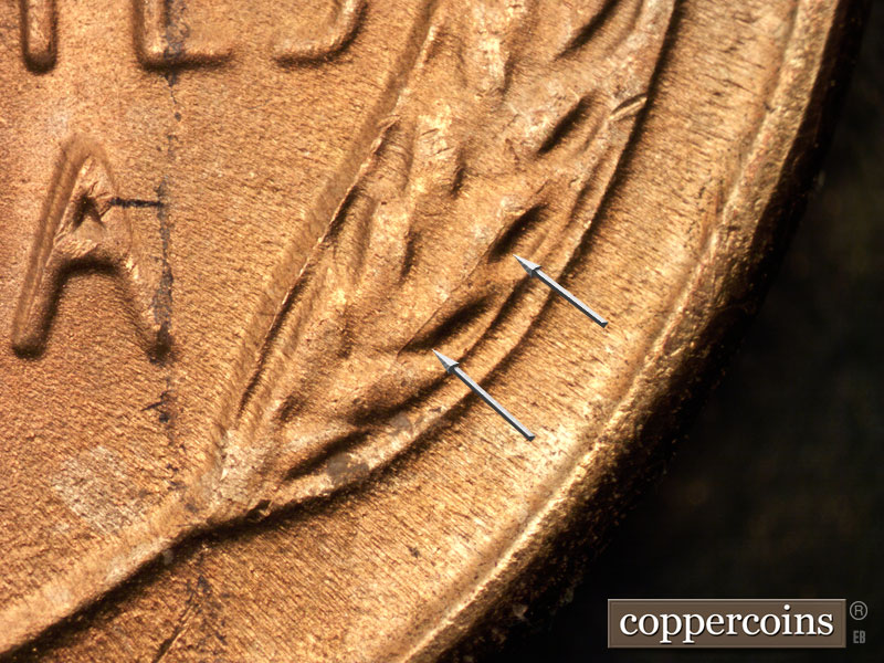 Die-stage C marker on 1953S•1MM•035 (1953 Repunched Mint Mark).