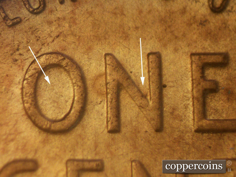 Die-stage B marker on 1953S•1MM•037 (1953 Repunched Mint Mark).