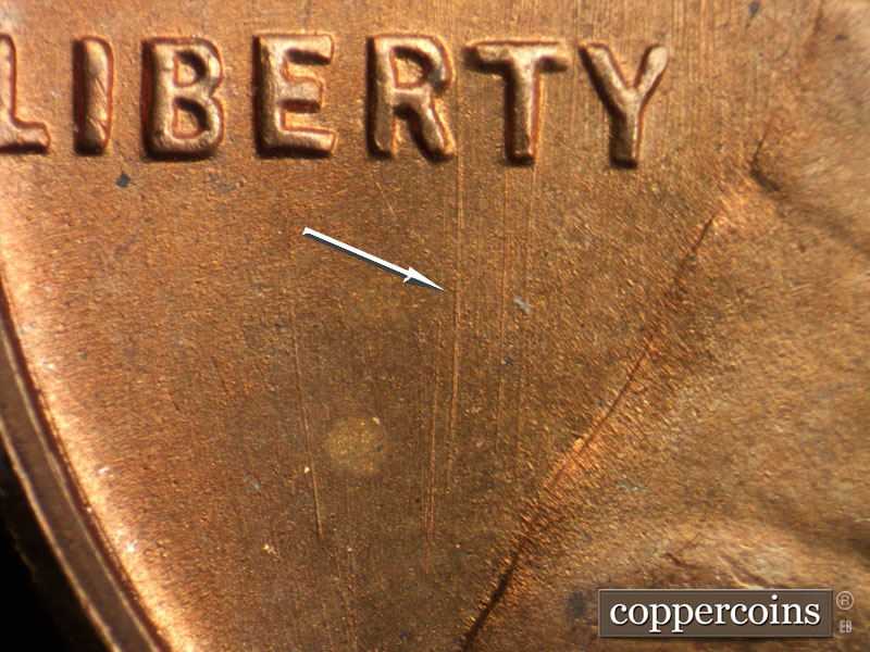 Die-stage B marker on 1953S•1MM•039 (1953 Repunched Mint Mark).